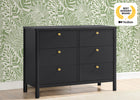 Midnight Grey (1360) 2-Brooks 6 Drawer Dresser with Interlocking Drawers