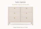 Soft Beige (1560) 37-Brooks 6 Drawer Dresser with Interlocking Drawers