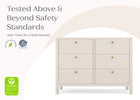 Soft Beige (1560) 38-Brooks 6 Drawer Dresser with Interlocking Drawers