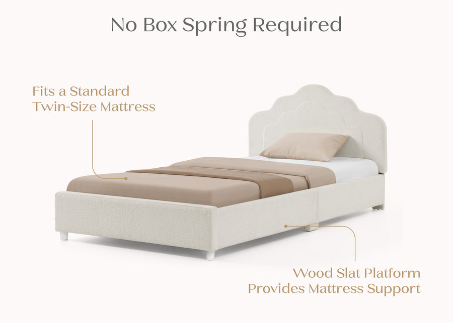 Pearl Boucle (1578) 3-Margot Upholstered Twin Bed