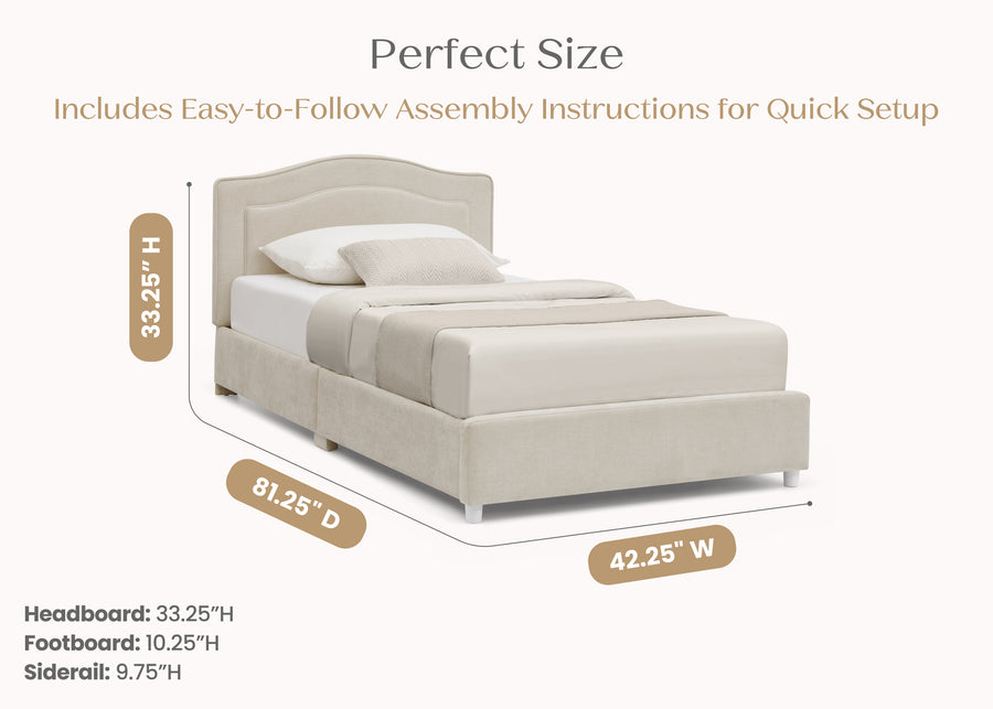 Soft Sand (1589) 6-Ruby Upholstered Twin Bed
