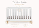 Bianca White with Natural (123) 23-Frankie 4-in-1 Convertible Crib
