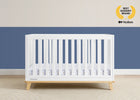 Bianca White with Natural (123) 19-Frankie 4-in-1 Convertible Crib