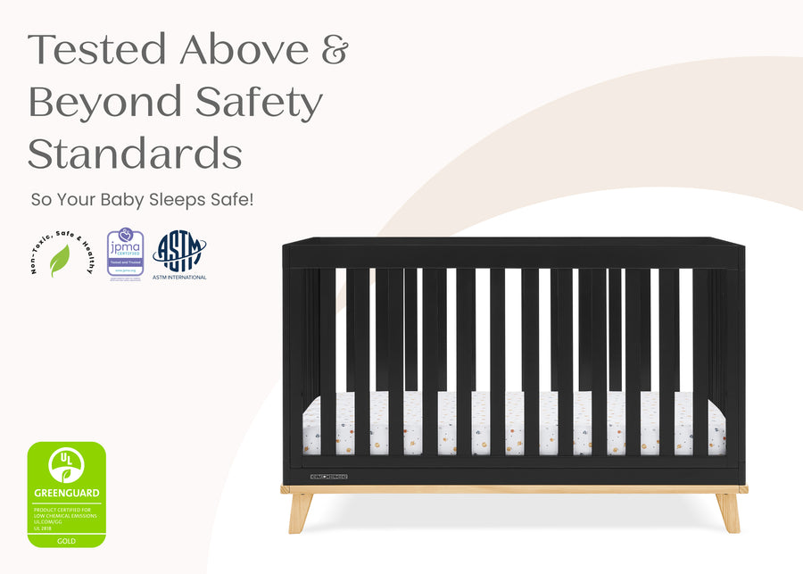 Ebony with Natural (1482) 8-Frankie 4-in-1 Convertible Crib