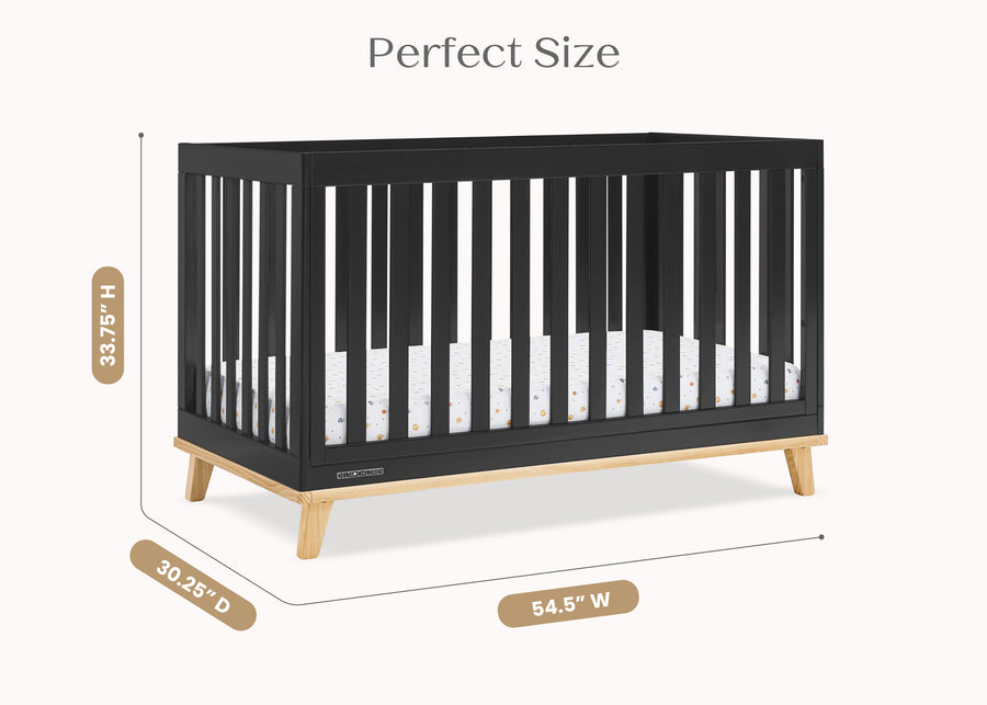 Ebony with Natural (1482) 7-Frankie 4-in-1 Convertible Crib