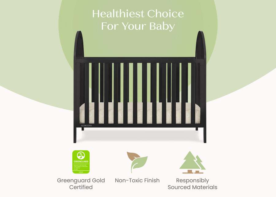 Midnight Grey (1360) 45-Milano 4-in-1 Convertible Crib