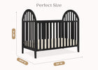 Midnight Grey (1360) 48-Milano 4-in-1 Convertible Crib