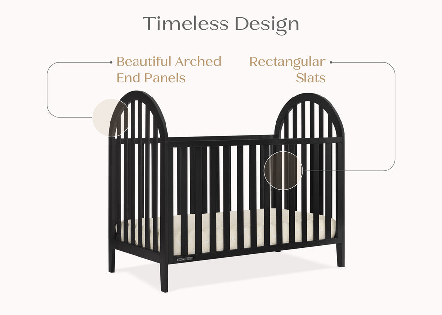 Midnight Grey (1360) 47-Milano 4-in-1 Convertible Crib