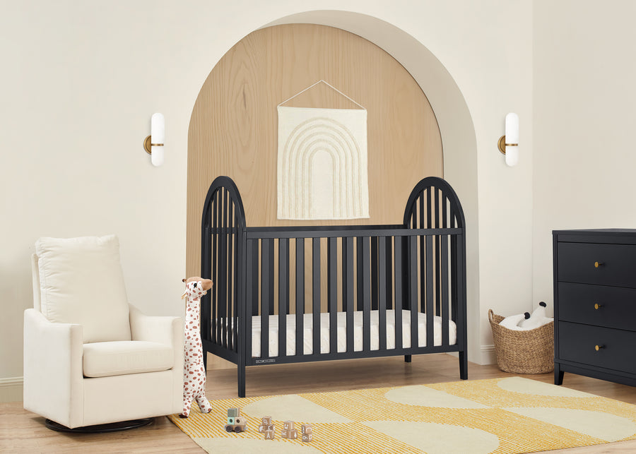Midnight Grey (1360) 42-Milano 4-in-1 Convertible Crib