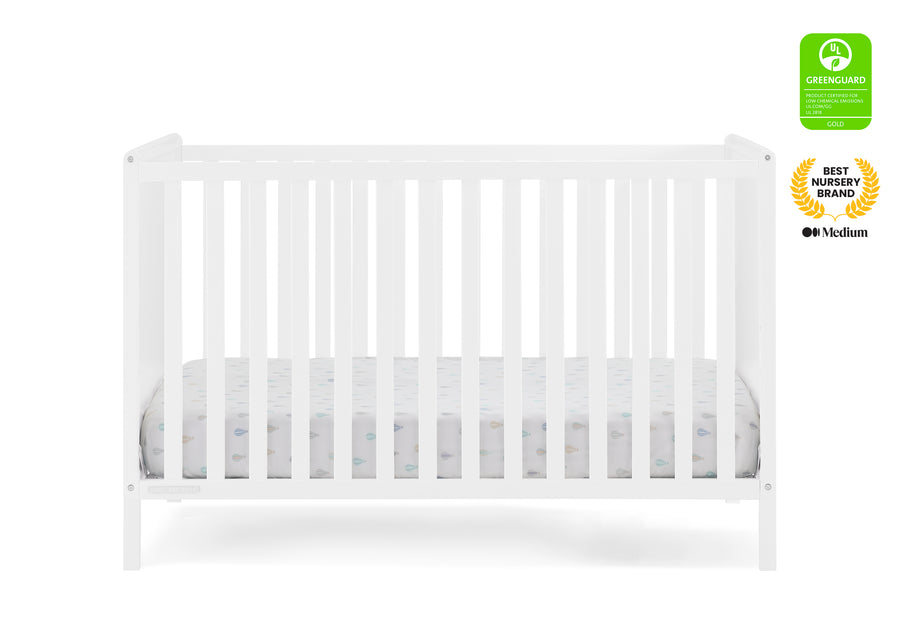 Bianca White (130) 2-Ruby 6-in-1 Convertible Crib & Changing Table 2-Piece Set