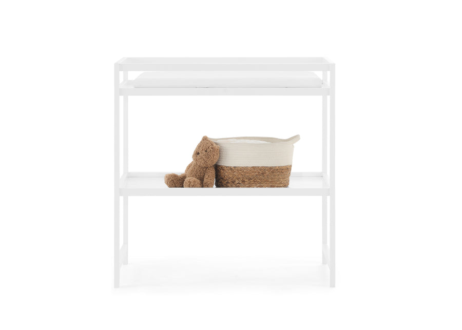 Bianca White (130) 8-Ruby 6-in-1 Convertible Crib & Changing Table 2-Piece Set