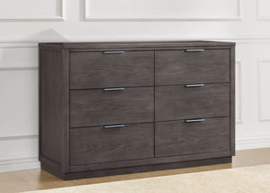 Rustic Grey (084) 2-Forever 6 Drawer Dresser with Changing Top and Interlocking Drawers - Naturals Collection