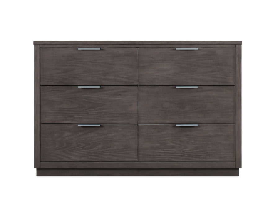Rustic Grey (084) 11-Forever 6 Drawer Dresser with Changing Top and Interlocking Drawers - Naturals Collection