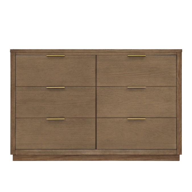 DCB: Aged Oak (845) 6-Forever 6 Drawer Dresser with Interlocking Drawers - Naturals Collection