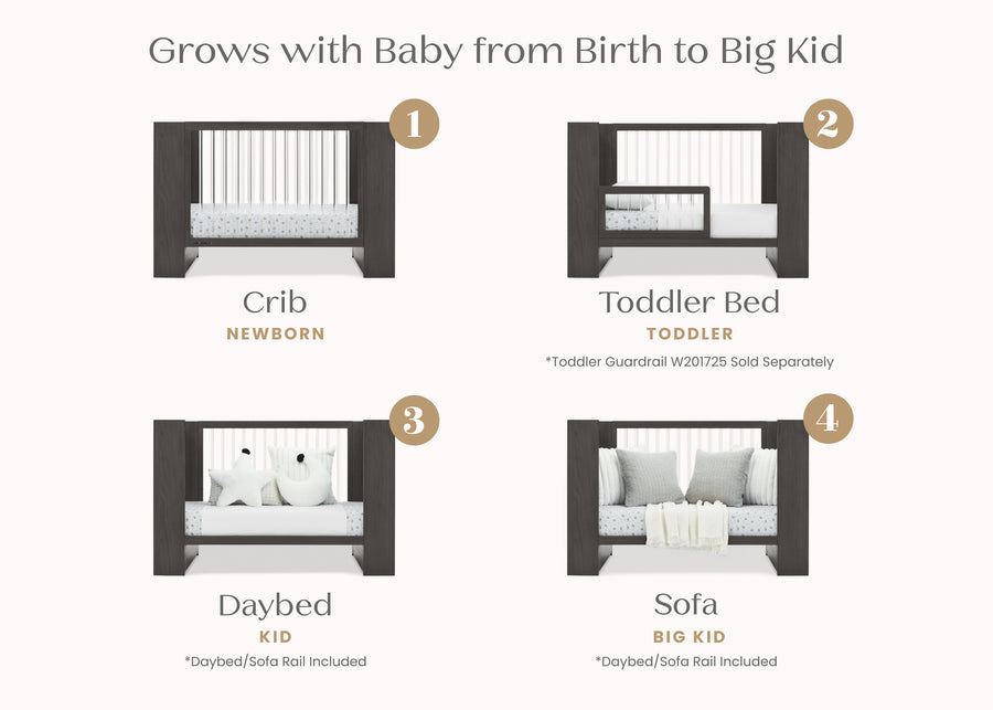 Rustic Grey (084) 18-Aerin 4-in-1 Convertible Crib