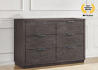 Rustic Grey (084) 28-Forever 6 Drawer Dresser with Interlocking Drawers - Naturals Collection