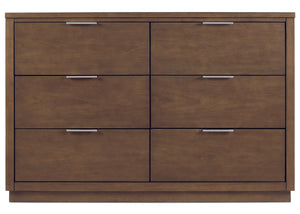 Teak Brown (1526) 11-Forever 6 Drawer Dresser with Changing Top and Interlocking Drawers - Naturals Collection