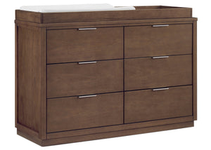 Teak Brown (1526) 14-Forever 6 Drawer Dresser with Changing Top and Interlocking Drawers - Naturals Collection