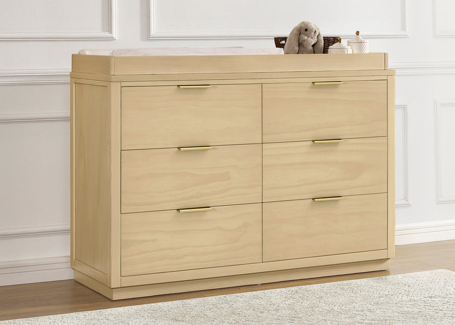 Natural Sandstone (1544) 41-Forever 6 Drawer Dresser with Interlocking Drawers - Naturals Collection