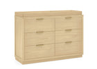 Natural Sandstone (1544) 50-Forever 6 Drawer Dresser with Interlocking Drawers - Naturals Collection