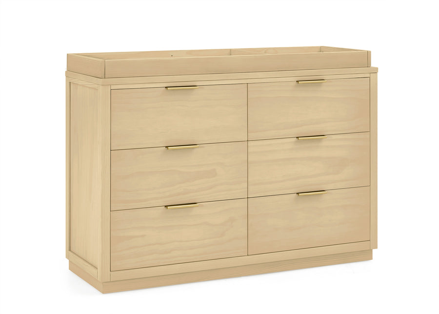 Natural Sandstone (1544) 50-Forever 6 Drawer Dresser with Interlocking Drawers - Naturals Collection