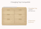 Natural Sandstone (1544) 43-Forever 6 Drawer Dresser with Interlocking Drawers - Naturals Collection