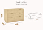 Natural Sandstone (1544) 44-Forever 6 Drawer Dresser with Interlocking Drawers - Naturals Collection
