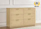 Natural Sandstone (1544) 42-Forever 6 Drawer Dresser with Interlocking Drawers - Naturals Collection