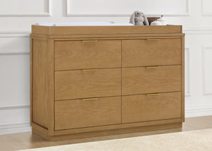 Acorn (755) 0-Forever 6 Drawer Dresser with Changing Top and Interlocking Drawers - Naturals Collection