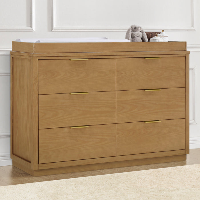 W201460 755 Forever 6Dr Dresser Acorn lifestyle 101 3-Forever 6 Drawer Dresser with Changing Top and Interlocking Drawers - Naturals Collection
