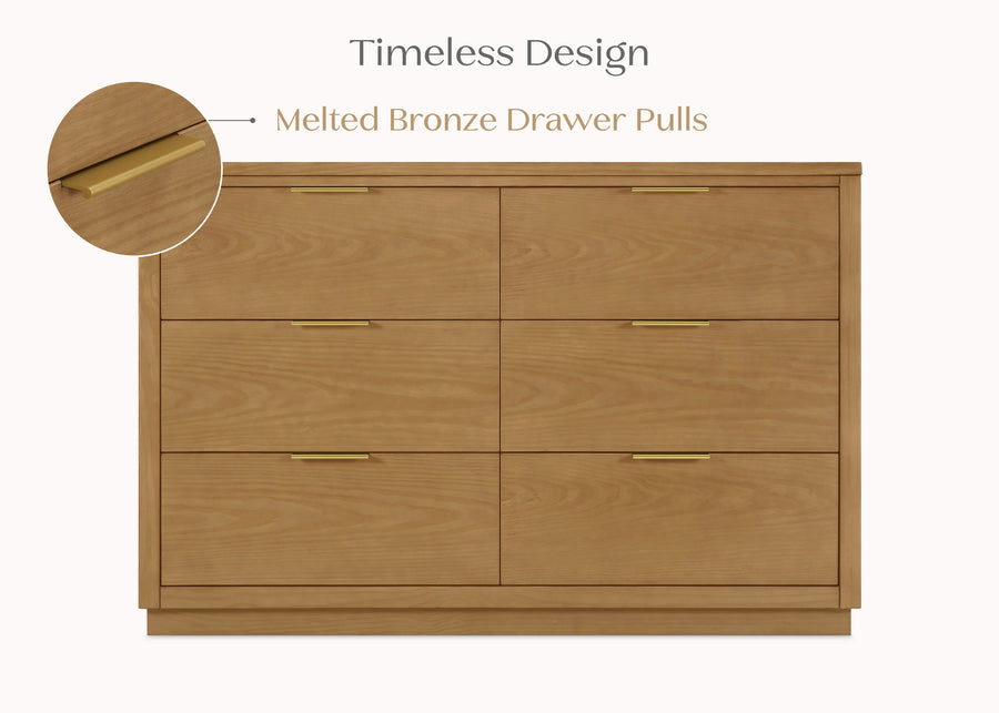 Acorn (755) 7-Forever 6 Drawer Dresser with Interlocking Drawers - Naturals Collection