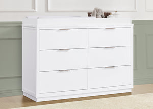 Bianca White (130) 19-Forever 6 Drawer Dresser with Changing Top and Interlocking Drawers - Classic Collection