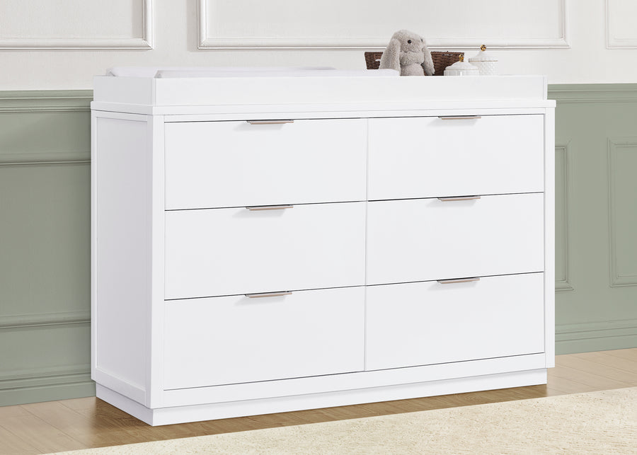 Bianca White (130) 2-Forever 6 Drawer Dresser with Interlocking Drawers - Classic Collection