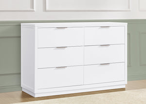 Bianca White (130) 2-Forever 6 Drawer Dresser with Changing Top and Interlocking Drawers - Classic Collection