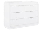 Bianca White (130) 22-Forever 6 Drawer Dresser with Changing Top and Interlocking Drawers - Classic Collection