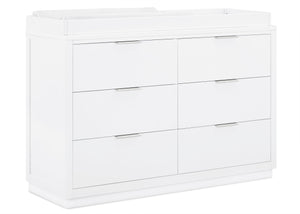 Bianca White (130) 23-Forever 6 Drawer Dresser with Changing Top and Interlocking Drawers - Classic Collection