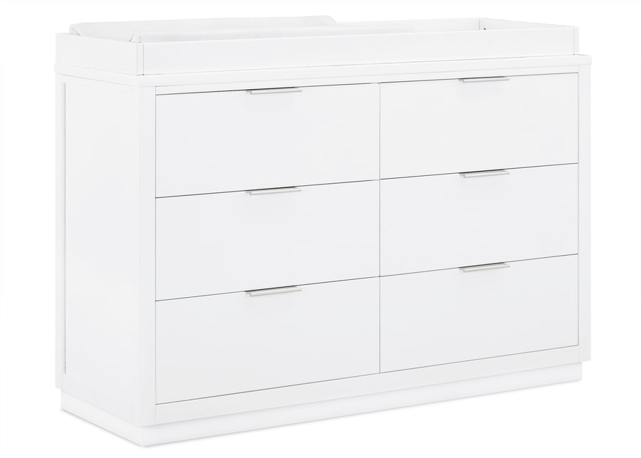 Bianca White (130) 6-Forever 6 Drawer Dresser with Interlocking Drawers - Classic Collection