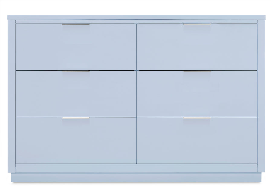 Cloud Blue (1528) 11-Forever 6 Drawer Dresser with Interlocking Drawers - Classic Collection
