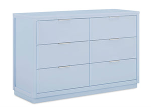 Cloud Blue (1528) 10-Forever 6 Drawer Dresser with Changing Top and Interlocking Drawers - Classic Collection