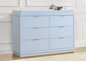 Cloud Blue (1528) 4-Forever 6 Drawer Dresser with Changing Top and Interlocking Drawers - Classic Collection