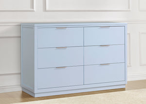 Cloud Blue (1528) 0-Forever 6 Drawer Dresser with Changing Top and Interlocking Drawers - Classic Collection