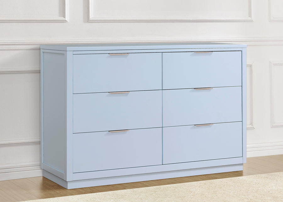 Cloud Blue (1528) 9-Forever 6 Drawer Dresser with Interlocking Drawers - Classic Collection