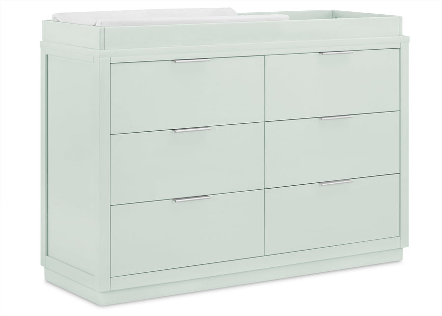 Light Sage (389) 14-Forever 6 Drawer Dresser with Changing Top and Interlocking Drawers - Classic Collection