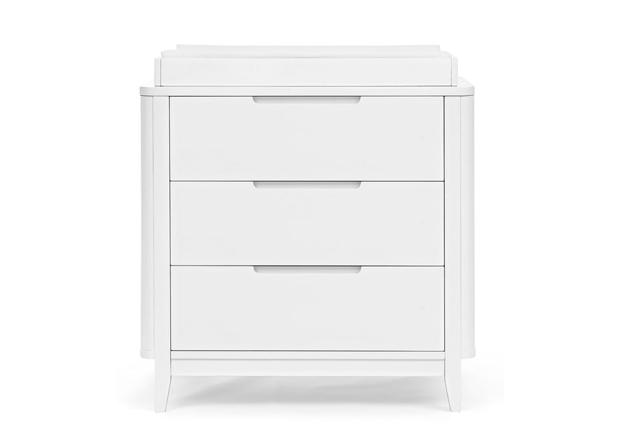 Bianca White (130) 2-Noah 3 Drawer Dresser with Changing Top and Interlocking Drawers