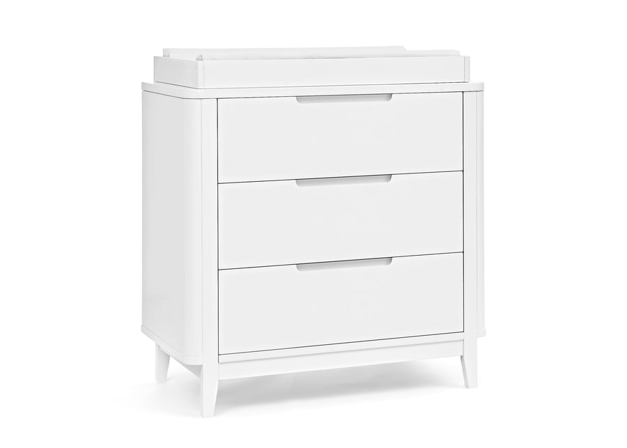 Bianca White (130) 3-Noah 3 Drawer Dresser with Changing Top and Interlocking Drawers