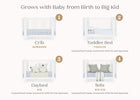 Bianca White (130) 3-Noah 4-in-1 Convertible Crib
