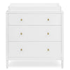 DCB: Bianca White (130) 20-Serena 3 Drawer Dresser with Changing Top and Interlocking Drawers