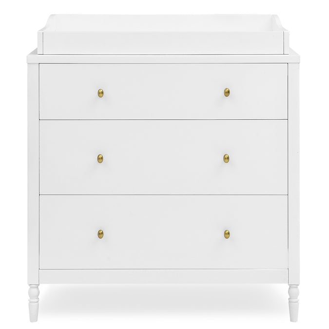 DCB: Bianca White (130) 20-Serena 3 Drawer Dresser with Changing Top and Interlocking Drawers
