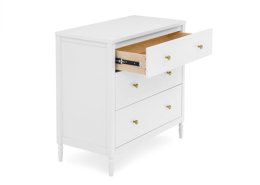 Bianca White (130) 18-Serena 3 Drawer Dresser with Changing Top and Interlocking Drawers