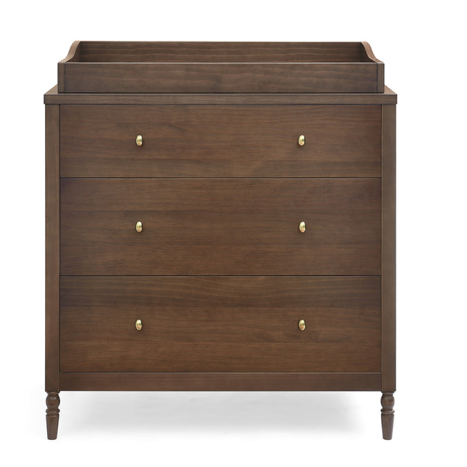 DCB: Teak Brown (1526) 6-Serena 3 Drawer Dresser with Changing Top and Interlocking Drawers
